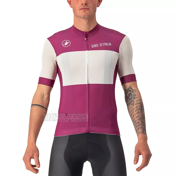 2022 Cycling Jersey Giro d'Italia White Purple Short Sleeve and Bib Short